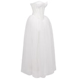 ODILE STRAPLESS GOWN IN WHITE