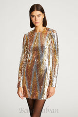 Chevron sequin mini dress