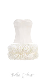 CLEGG WHITE CORSET FLOWER TWO-PIECE SET