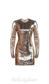 Chevron sequin mini dress