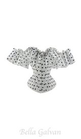 SUZANNE GRAY POLKA DOT OFF-SHOULDER CORSET