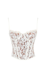 MILA IVORY LACE UNDERWIRED CORSET TOP