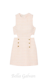 Sleeveless Cutout Pinafore mini Dress in light pink