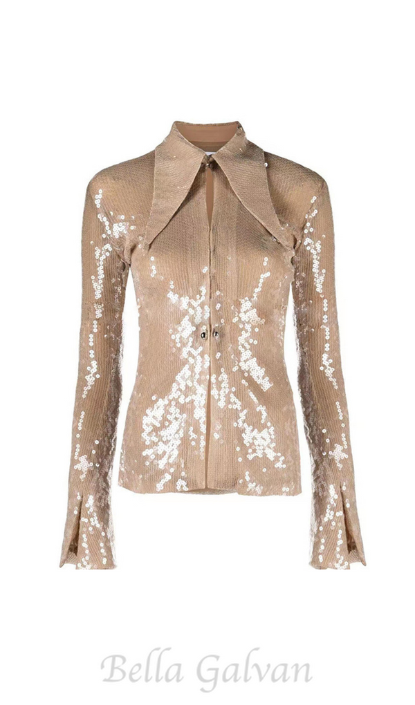 BEATRICE SEQUIN SHIRT IN BEIGE