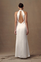 Dylan Rose Halter Maxi Dress in White