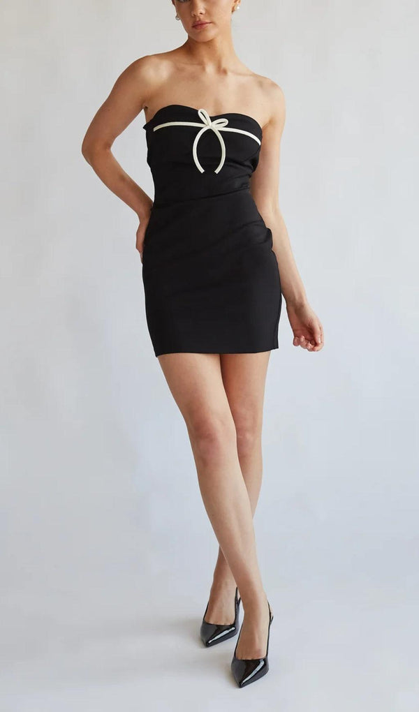 STRAPLESS BOW BODYCON MINI DRESS