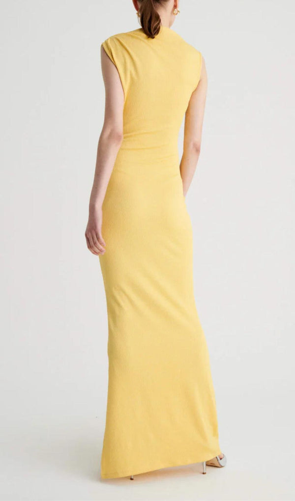 VEGA ROUCHED MIDI DRESS