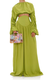 SHEILA CORP TOP CORSET SKIRT SET IN LIME