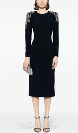 HARRIET MARTINI DROP CRYSTAL-EMBELLISHED MIDI DRESS