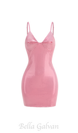 Brook crystal-embellished sleeveless mini dress in rose pink