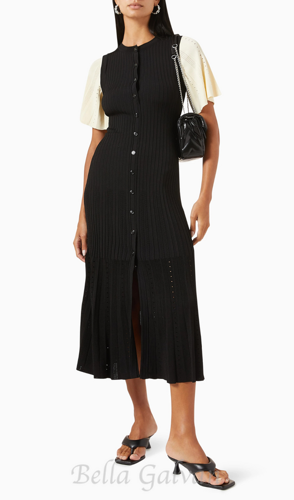 beulah knit midi dress in black