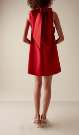 HILARY RED APPLIQUÉD SHIFT MINI DRESS