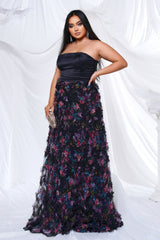 Flora Bandeau Mesh Maxi Dress