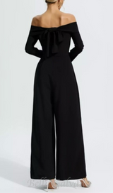 DOMINIC OFF-THE-SHOULDER CREPE JUMPSUIT IN BLACK