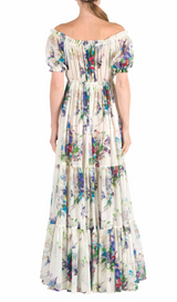 FLORAL BOUQUET PRINTED MAXI DRESS