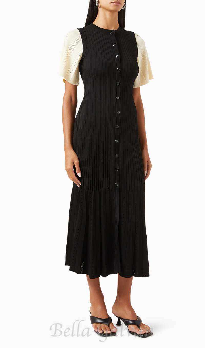 beulah knit midi dress in black