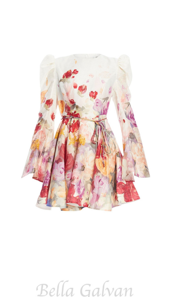 MADELINE MULTICOLOUR FLORAL-PRINT MINI DRESS