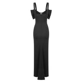 Sleeveless Corset maxi Dress in black