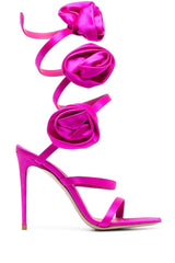 Alana Rose Twists Satin Sandals - Pink