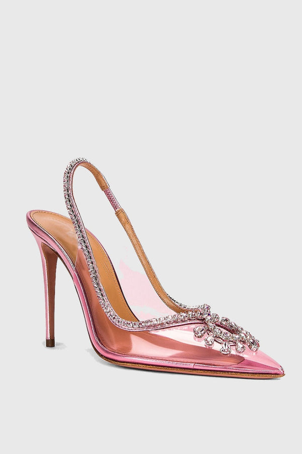 Arabela Rhinestone Embellished Pumps - Pink