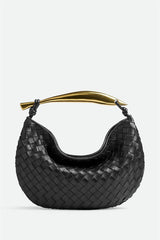 Avianna Weave Metal Handbag - Black