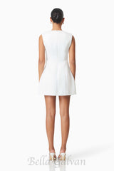 Maiara Diamante Mini Dress In White