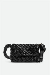 Giana Weave Shoulder Bag - Black