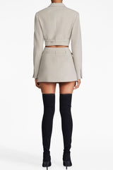 Jayla Cropped Cutout Blazer in Grey