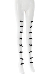 Yara Bowknot Fishnet Stockings - White