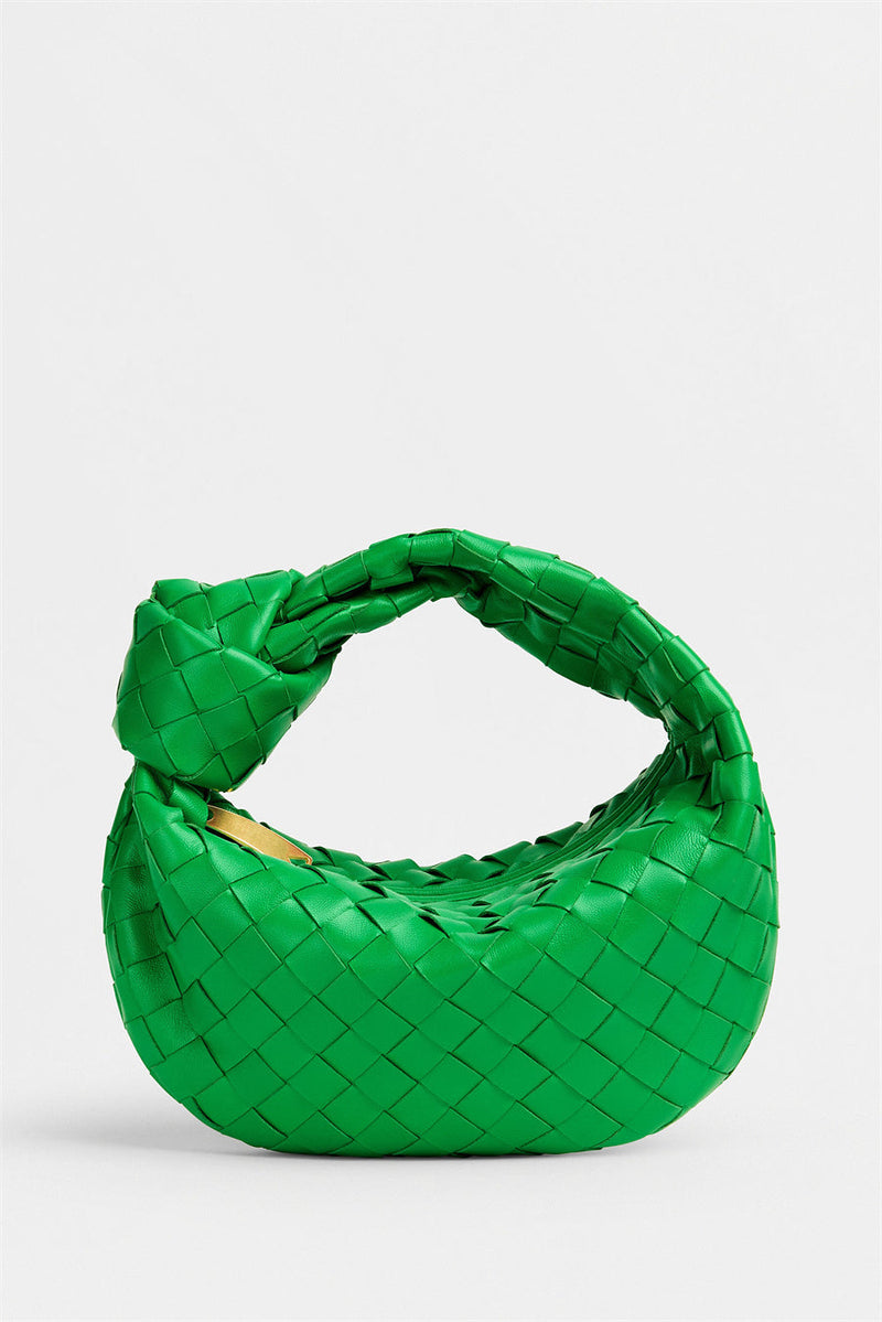 Zariah Weave Knot Clutch Bag - Green