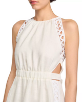 Coralie Heart Lace Midi Dress in white