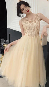 Gold Sequin Homcoming Dress