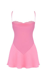 FRENCH PINK FLOATY TWO PIECES SUIT