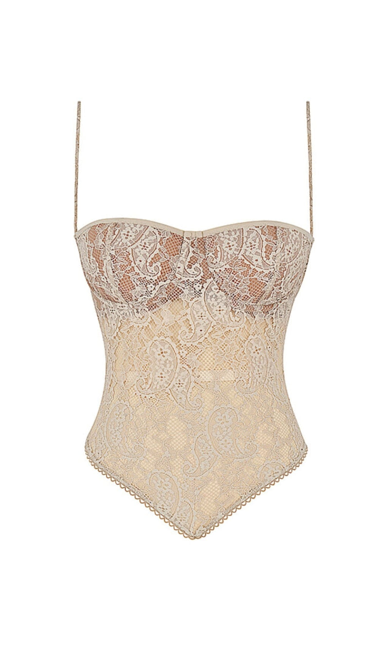 TOP IN PIZZO PAISLEY CREMA 