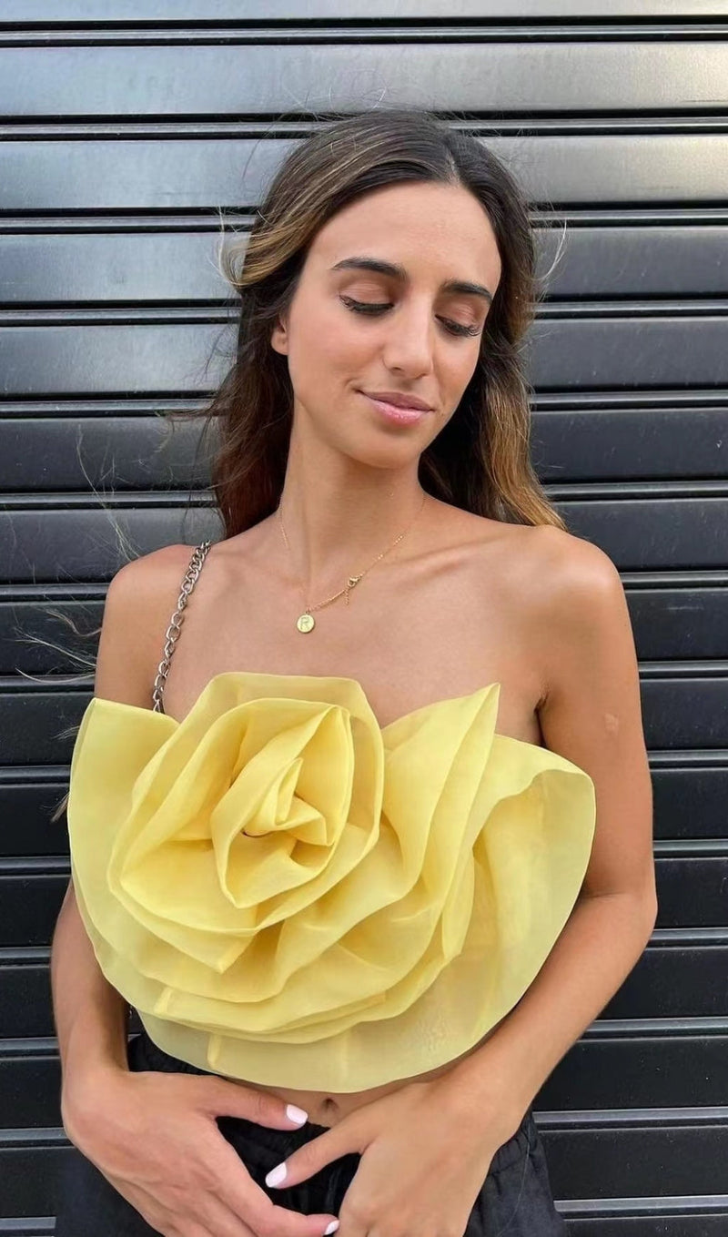 YELLOW FLOWER TOP-Oh CICI SHOP