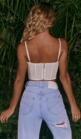 CRYSTAL CORSET CAMISOLE IN WHITE styleofcb 