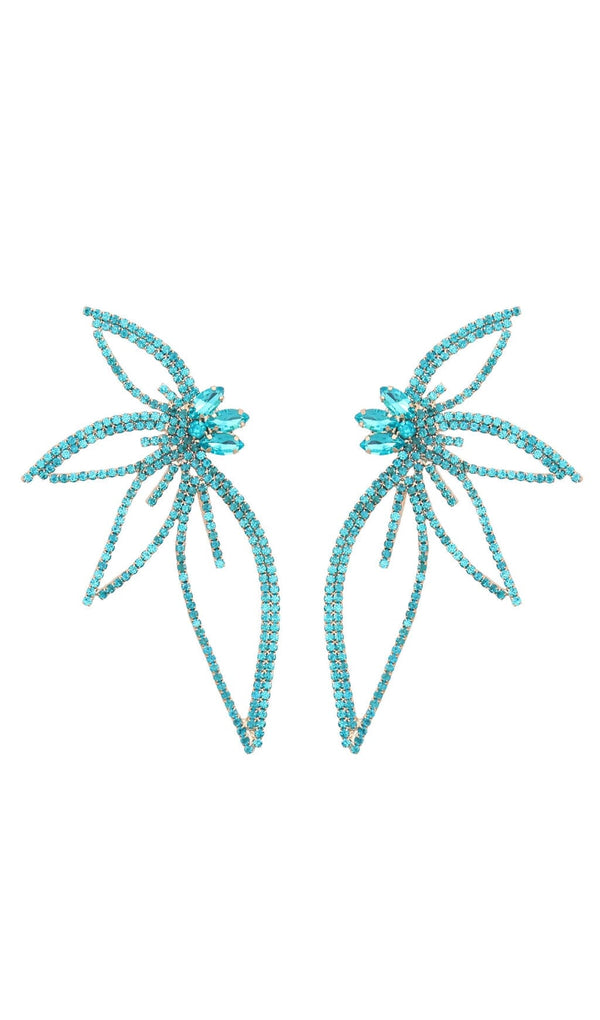 CRYSTAL FLOWER EARRINGS IN BLUE Earrings styleofcb 