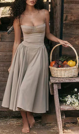TAUPE BELTED SUNDRESS