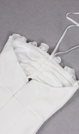 FLORAL EMBELLISHED SLIT MIDI DRESS IN WHITE DRESS STYLE OF CB 