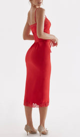 RED ROSE SATIN SLIP DRESS styleofcb 