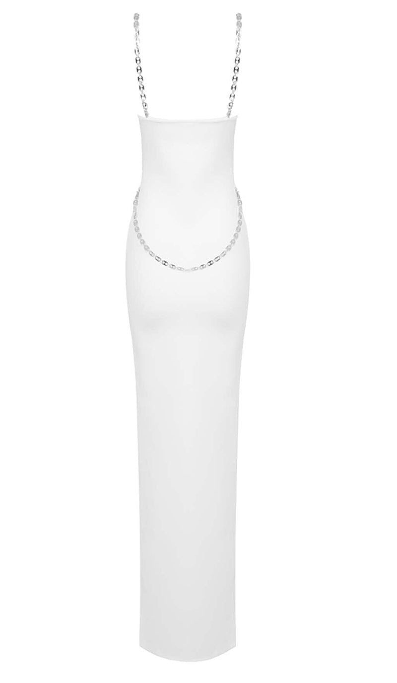 CRYSTAL STRAPPY BANDAGE MAXI DRESS IN WHITE DRESS sis label 