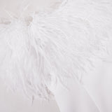BANDAGE FEATHER CRYSTAL MINI DRESS IN WHITE