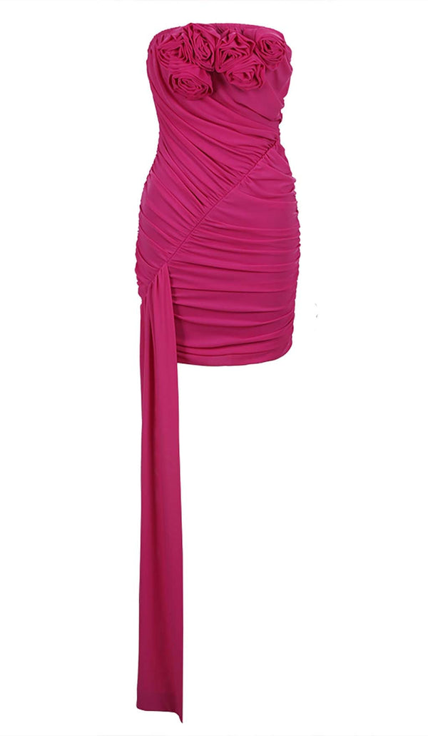 STRAPLESS RUCHED MINI DRESS IN PURPLE DRESS STYLE OF CB 