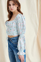 FLORAL PUFF SLEEVES TOP-Oh CICI SHOP