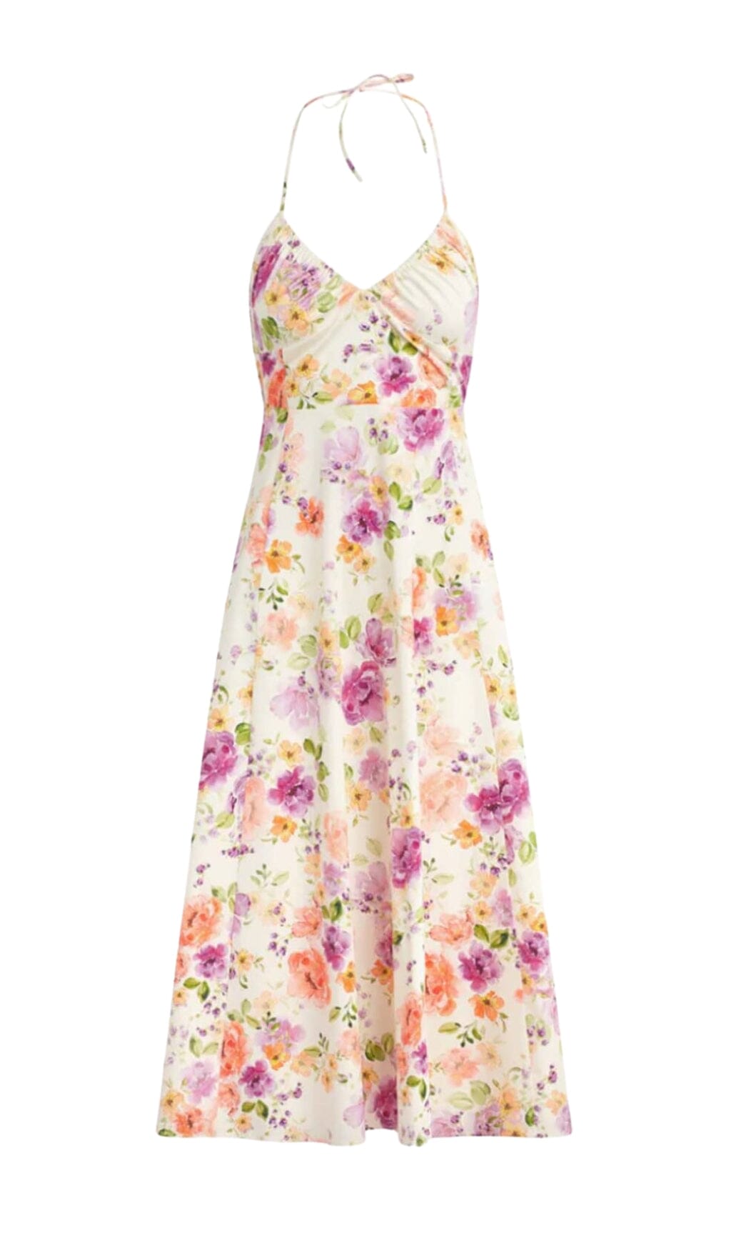 FLORAL HALTER MIDI DRESS IN PINK - STYLE OF CB - PARTY WEAR DRESS ...